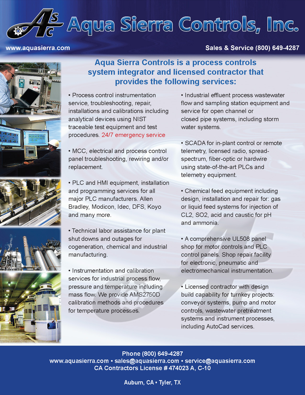 Aqua Sierra Controls, Inc. - Services